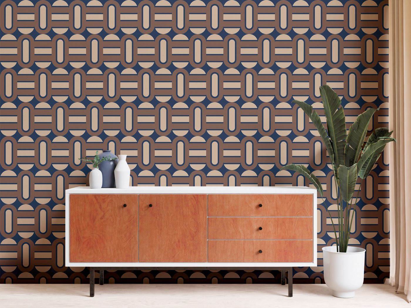A.S. Création Vliestapete Retro Chic Grafik-Tapete Mustertapete Retro 3D, strukturiert, matt, (1 St), Vintage Vliestapete für Schlafzimmer Küche Wohnzimmer Grafik Design von A.S. Création