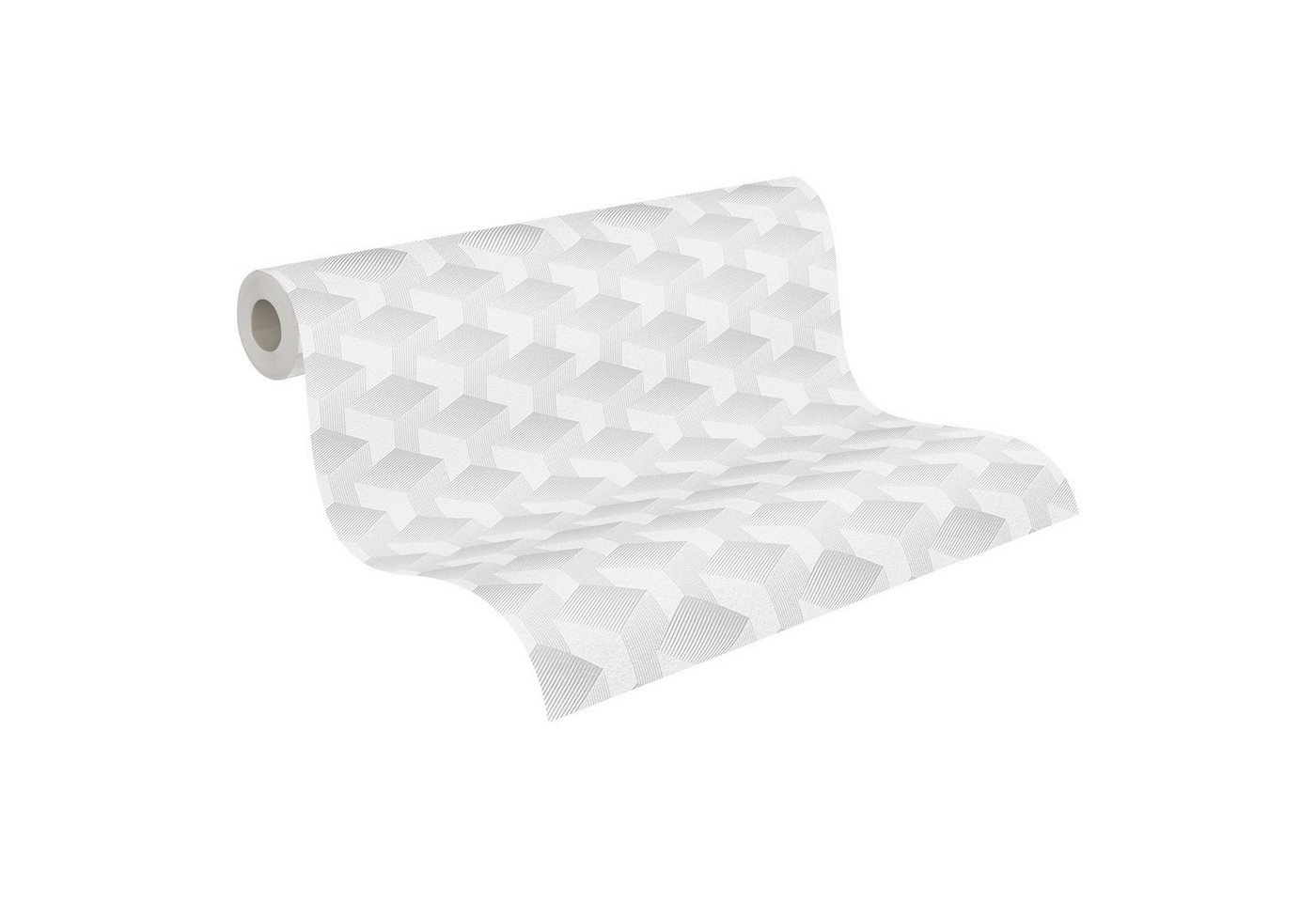 A.S. Création Vliestapete Schlichte 3D-Tapete, leicht strukturiert, gemustert, matt, neutral, (1 St), Grafiktapete 3D-Effekt Tapeten Wohnzimmer Schlafzimmer Küche modern von A.S. Création