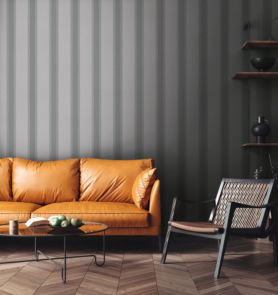 A.S. Création Vliestapete Streifen Landhausstil Grau Anthrazit 39983-3 Michael Michalsky von A.S. Création