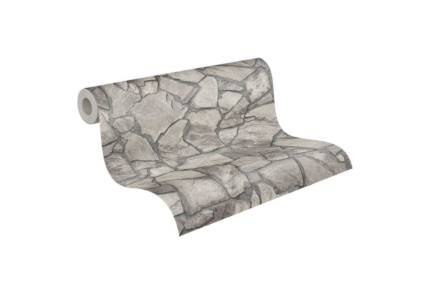 A.S. Création Vliestapete Terra Tapete Steinoptik, leicht strukturiert, gemustert, matt, neutral, (1 St), Stein-Tapete Steinwand Naturstein 3d-Optik Tapeten Wohnzimmer modern von A.S. Création