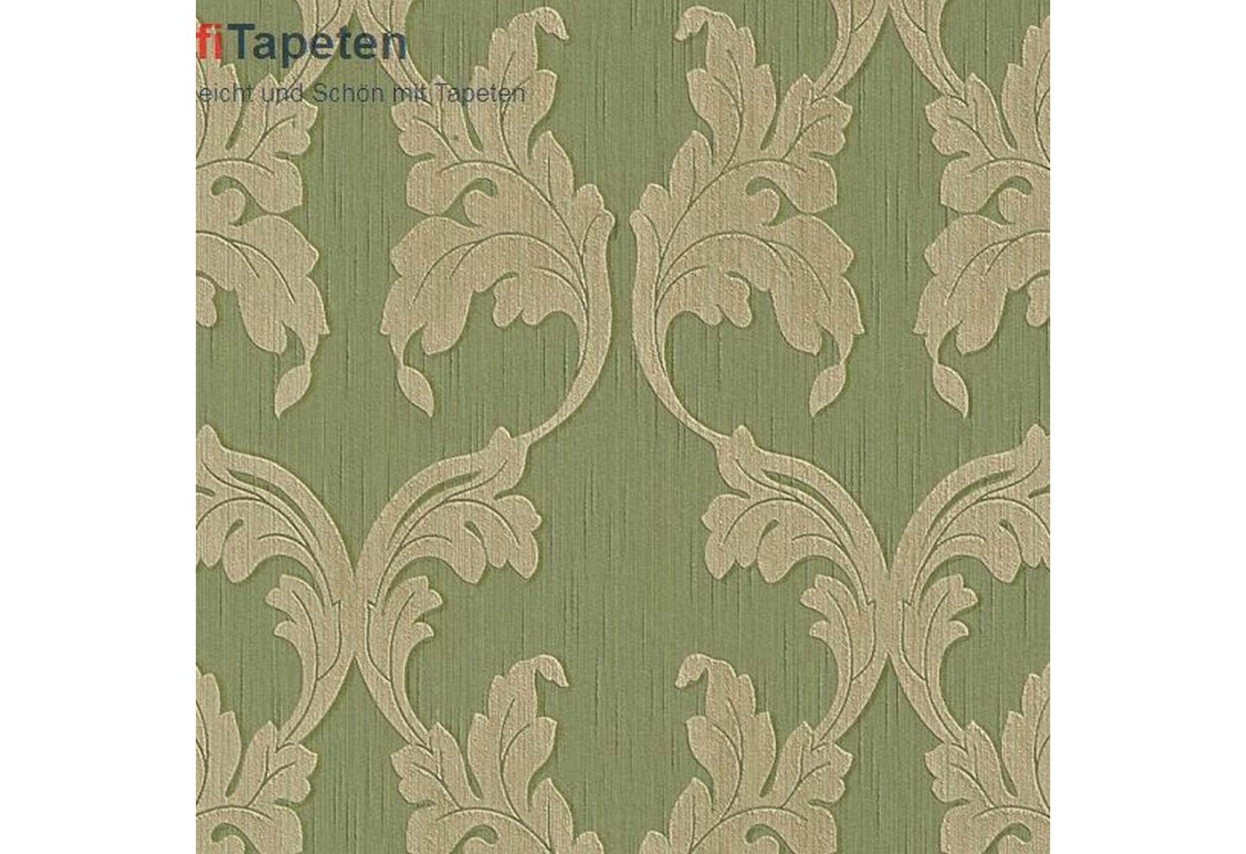 A.S. Création Vliestapete Tessuto, 956284, Barock, 0.53 x 10.05 m, Grün von A.S. Création