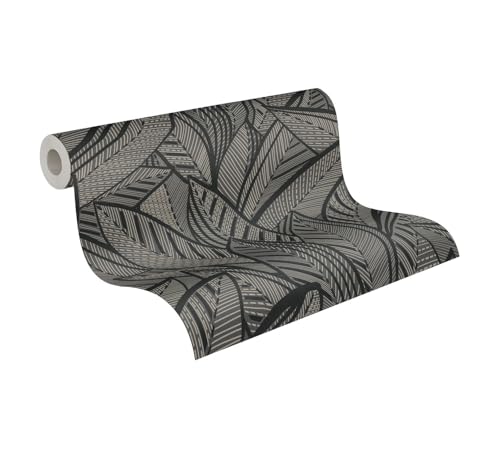 A.S. Création Vliestapete mit Blättern - hochwertige Tapete Floral 399334 in Schwarz, Metallic - Tapete Vlies Blätter Muster - Made in Germany A.S. Création Vliestapete mit Blättern - hochwertige Tapete Floral 399334 in Schwarz, Metallic - Tapete Vlies Blätter Muster - Made in Germany von A.S. Création
