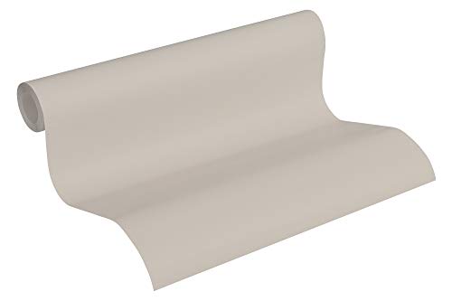 A.S. Création Vliestapete mit Glitter glatte Wand Glamour Edition Tapete Uni 10,05 m x 0,53 m beige braun metallic Made in Germany 369055 3690-55 von A.S. Création