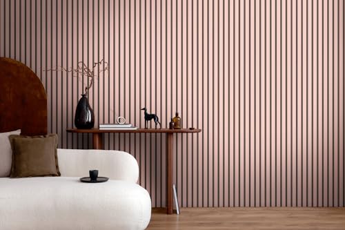 A.S. Création Vliestapete mit Wandpaneelmotiv 0,53 x 10,05 m – Rosa Schwarz – Tapete in Holzoptik Made in Germany – 786281 von A.S. Création
