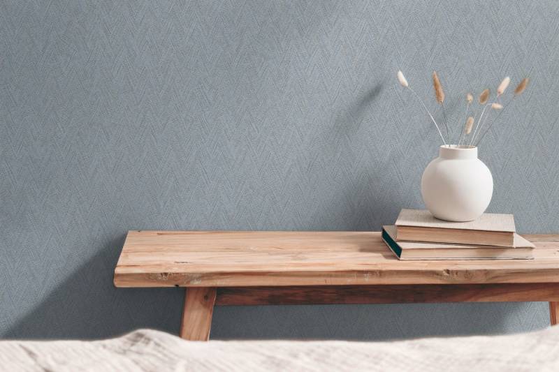 A.S. Création Vliestapete mit grafischem Muster im Fischgratstil, strukturiert, matt, (1 St), Strukturierte Vliestapete mit modernem Fischgrat-Design von A.S. Création