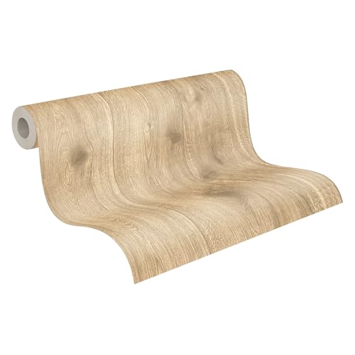 A.S. Création Vliestapete Best of Wood`n Stone 2nd Edition Tapete in Holz Optik fotorealistische Holztapete 10,05 m x 0,53 m beige braun Made in Germany 300434 30043-4 von A.S. Création