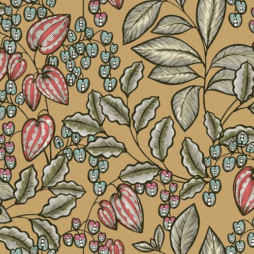 Architects Paper Blumentapete Floral Impression Tapete natürlich PVC-freie Vliestapete gelb grün rot blau matt glatt 377544 37754-4, 10.05 m x 0.53 m von A.S. Création