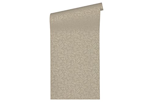 Architects Paper PVC-freie Vliestapete Alpha Tapete floral 10,05 m x 0,53 m braun grau metallic Made in Germany 333263 33326-3 von Architects Paper