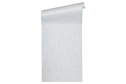 Architects Paper PVC-freie Vliestapete Alpha Tapete gestreift 10,05 m x 0,53 m grau metallic Made in Germany 333282 33328-2 von Architects Paper