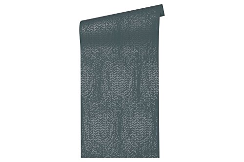 Architects Paper PVC-freie Vliestapete Alpha Tapete grafisch 10,05 m x 0,53 m blau metallic Made in Germany 333731 33373-1 von Architects Paper