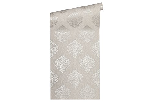 Architects Paper PVC-freie Vliestapete Alpha Tapete mit Ornamenten barock 10,05 m x 0,53 m beige metallic Made in Germany 324803 32480-3 von A.S. Création