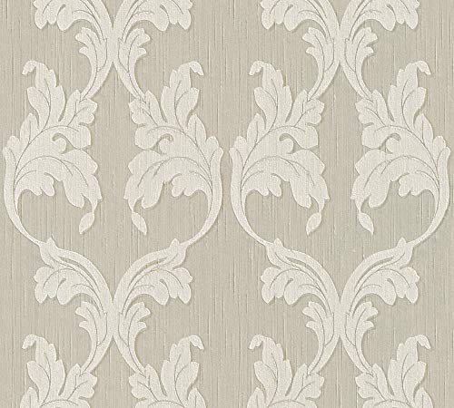 Architects Paper Textiltapete Tessuto Tapete mit Ornamenten barock 10,05 m x 0,53 m beige Made in Germany 956281 95628-1 von A.S. Création