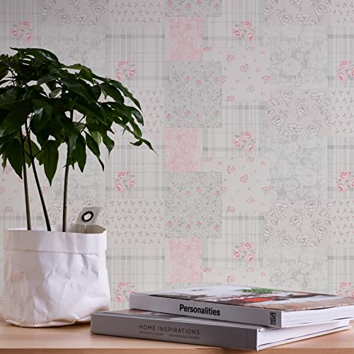 A.S. Création Blümchen Grau Rot Weiß - A.S. Création Maison Charme 390663 - Vliestapete Patchwork - 10,05 m x 0,53 m Made in Germany A.S. Création Blümchen Grau Rot Weiß - A.S. Création Maison Charme 390663 - Vliestapete Patchwork - 10,05 m x 0,53 m Made in Germany von A.S. Création