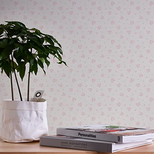 A.S. Création Blümchen Hellgrau Rot Weiß - A.S. Création Maison Charme 390673 - Vliestapete Florale Tapete - 10,05 m x 0,53 m Made in Germany von A.S. Création