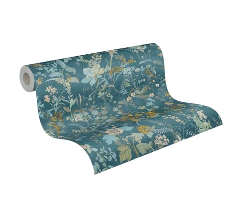 A.S. Création Blumentapete Petrol Blau THE BOS 388253 Vliestapete Dschungeltapete 10,05 m x 0,53 m Made in Germany von A.S. Création