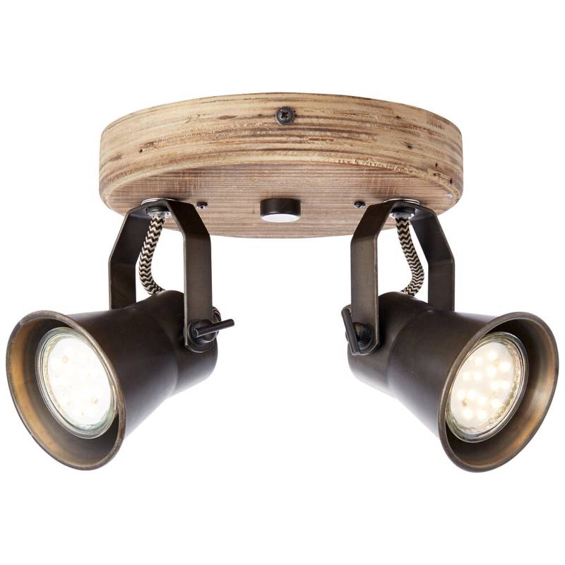 Deckenleuchte 13 x 23 x 16 cm Braun Holz Deckenlampe Kegel Vintage Industrial Harmonisch von A.S. Creation