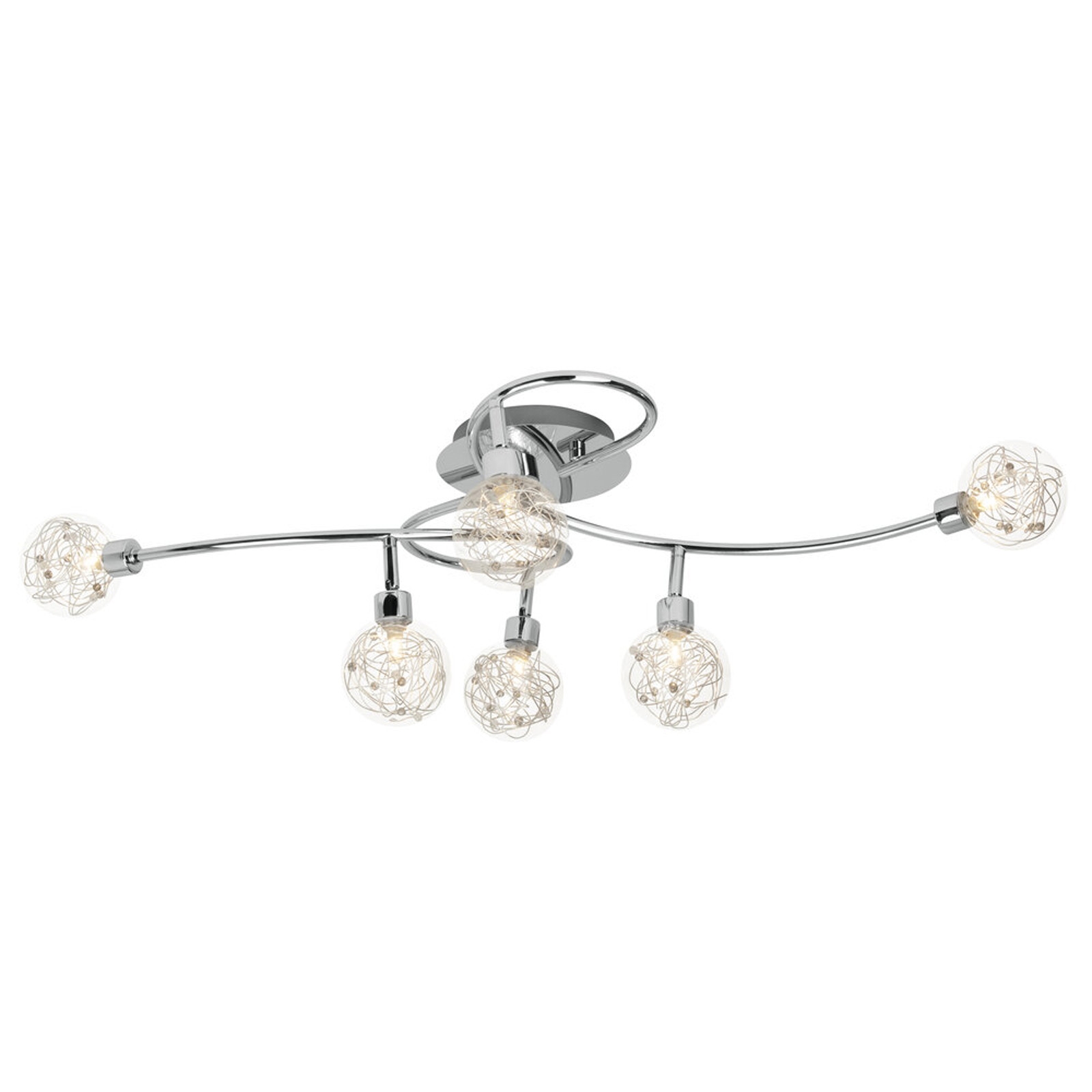 Deckenleuchte 17 x 41.5 x 110 cm Metallic Glas Deckenlampe Kugel Basic Harmonisch Deckenleuchte 17 x 41.5 x 110 cm Metallic Glas Deckenlampe Kugel Basic Harmonisch von A.S. Creation