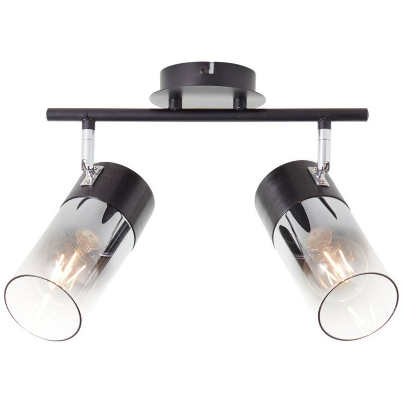 Deckenleuchte 23.5 x 14.5 x 30 cm Grau Metall Deckenlampe Zylindrisch Modern Rauchglas Harmonisch Deckenleuchte 23.5 x 14.5 x 30 cm Grau Metall Deckenlampe Zylindrisch Modern Rauchglas Harmonisch von A.S. Creation