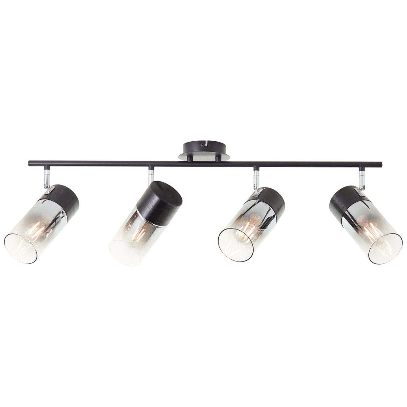 Deckenleuchte 23.5 x 14.5 x 74.5 cm Grau Metall Deckenlampe Zylindrisch Modern Rauchglas Deckenleuchte 23.5 x 14.5 x 74.5 cm Grau Metall Deckenlampe Zylindrisch Modern Rauchglas von A.S. Creation
