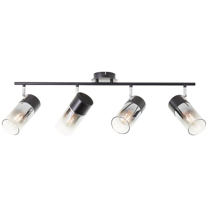 Deckenleuchte 23.5 x 14.5 x 74.5 cm Grau Metall Deckenlampe Zylindrisch Modern Rauchglas von A.S. Creation
