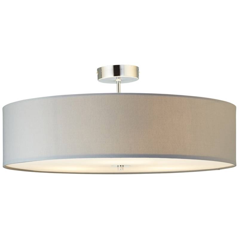 Deckenleuchte 26.5 x 60 cm Grau Textil Deckenlampe Oval Textil Basic Harmonisch von A.S. Creation