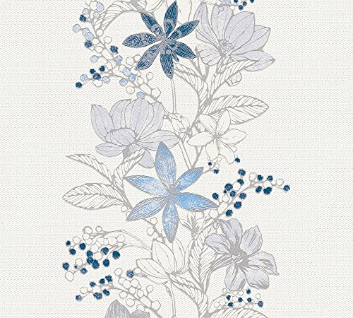 A.S. Création Esprit Vliestapete mit Glitter Romantic Botanics Tapete mit Blumen floral 10,05 m x 0,53 m blau metallic weiß Made in Germany 357543 35754-3 A.S. Création Esprit Vliestapete mit Glitter Romantic Botanics Tapete mit Blumen floral 10,05 m x 0,53 m blau metallic weiß Made in Germany 357543 35754-3 von A.S. Création