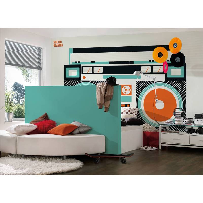 home24 Fototapete Ghetto Blaster 4 x 2cm Vlies Premium von home24