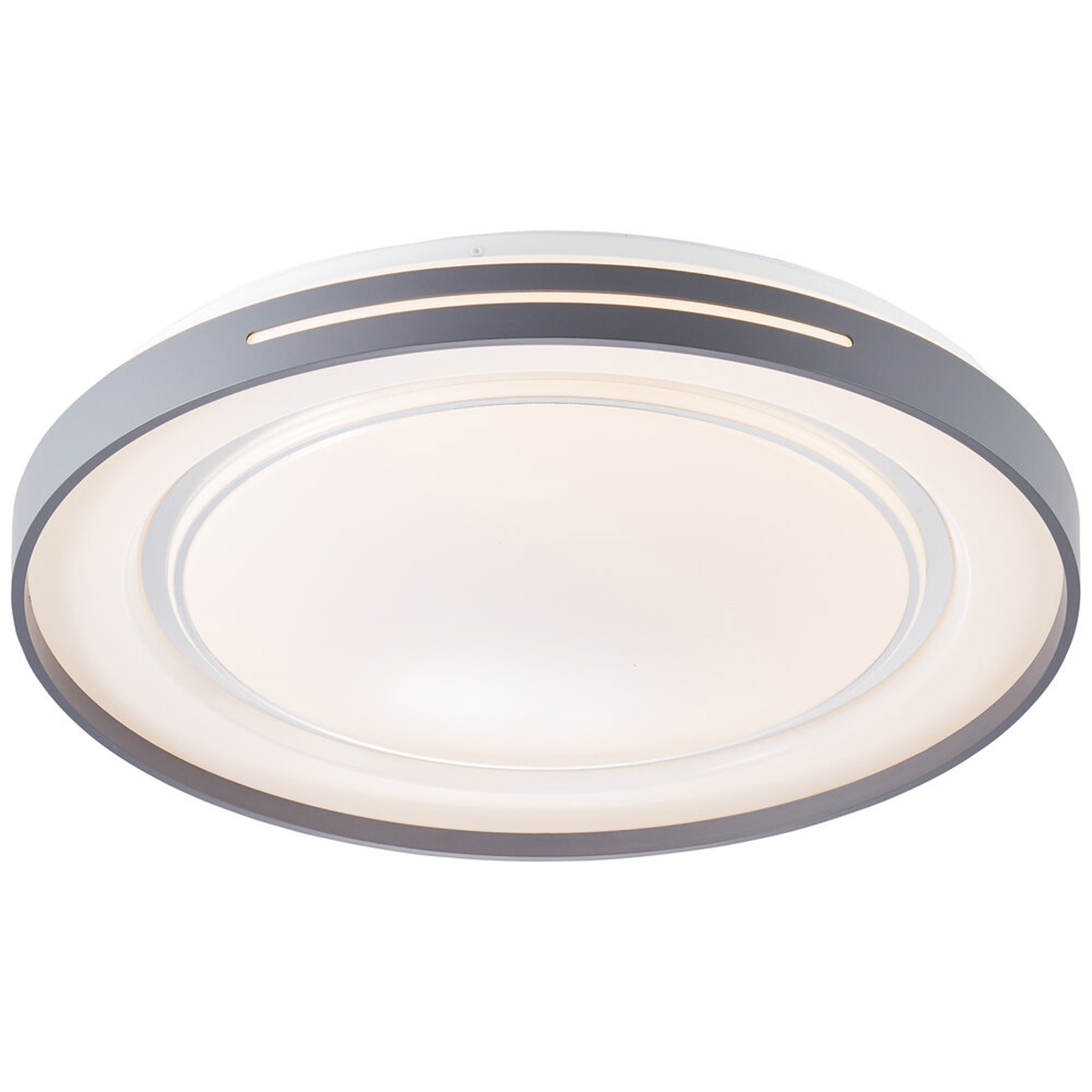 LED Deckenleuchte 6.5 x 48.5 cm Grau Kunststoff Deckenlampe Modern Lichtfarbe: Variabel dimmbar LED Deckenleuchte 6.5 x 48.5 cm Grau Kunststoff Deckenlampe Modern Lichtfarbe: Variabel dimmbar von A.S. Creation