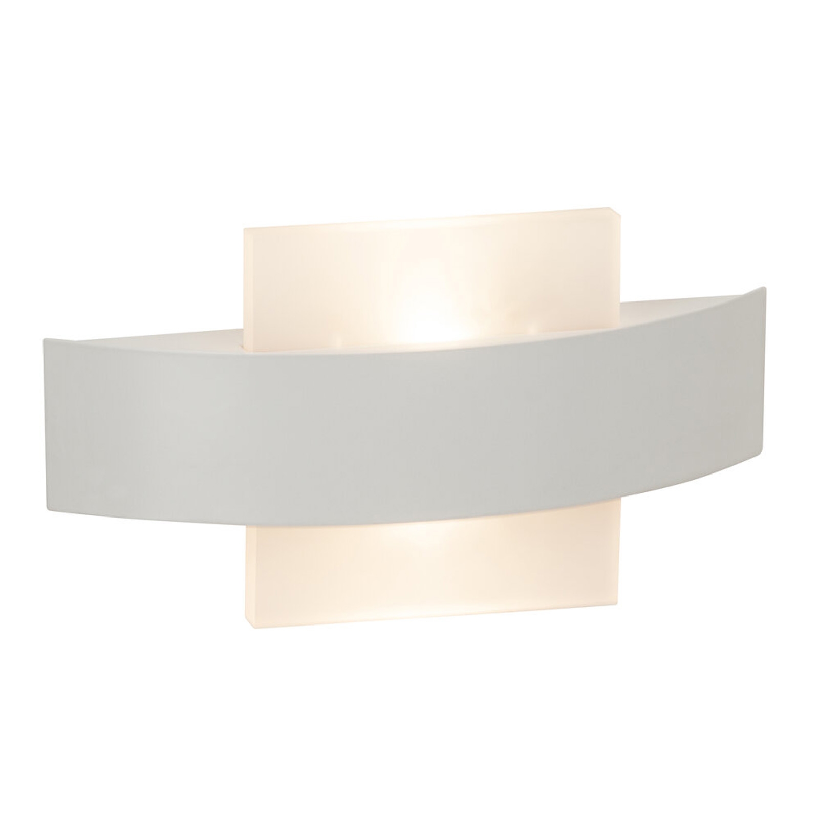 LED Wandleuchte 13.6 x 5.5 x 25.5 cm Weiss Metall Wandlampe Gebogen Basic Lichtfarbe: Warmweiß von A.S. Creation