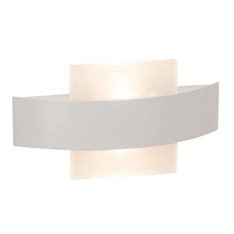 LED Wandleuchte 13.6 x 5.5 x 25.5 cm Weiss Metall Wandlampe Gebogen Basic Lichtfarbe: Warmweiß von A.S. Creation