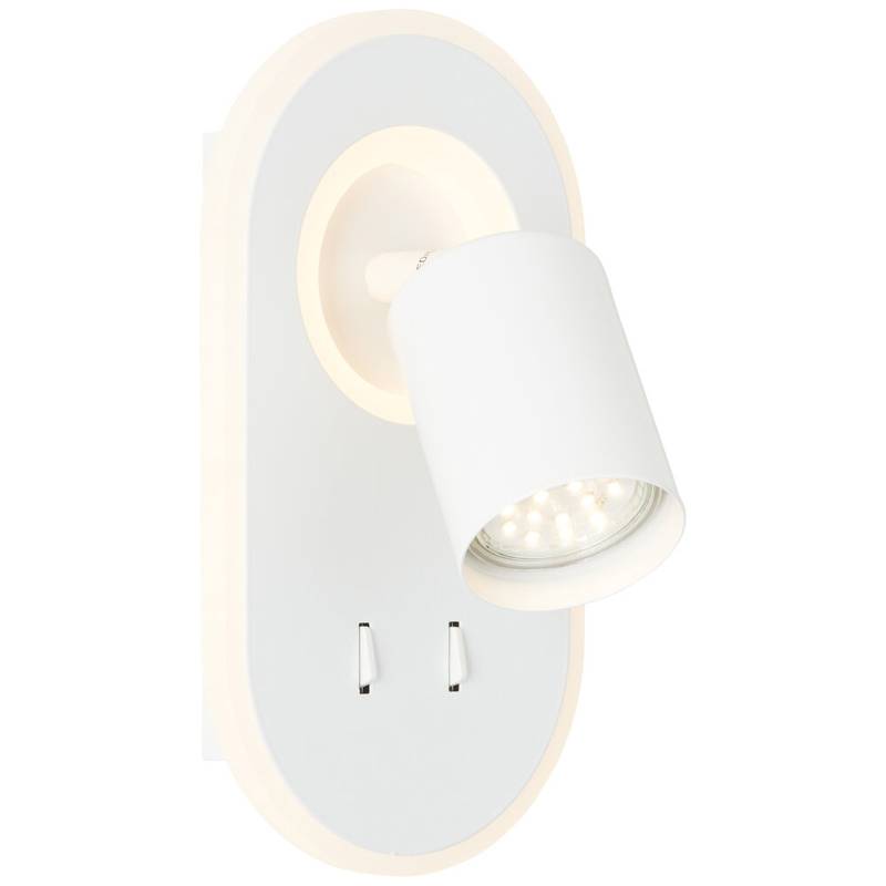 LED Wandleuchte 22 x 15.5 x 12 cm Weiss Kunststoff Wandlampe Modern Lichtfarbe: Warmweiß Harmonisch von A.S. Creation