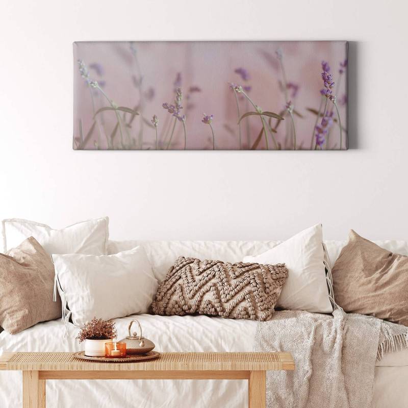 home24 Leinwandbild Natur Lavender Polyester PVC / Fichtenholz Violett 100 x 40cm von home24