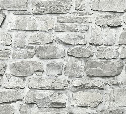 A.S. Création Livingwalls Klebefolie Stein 0,52m x 2,50m grau weiß Möbelfolie selbstklebende Tapete Made in Germany 368461 von A.S. Création