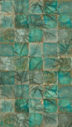 Livingwalls Vliestapete - Florale Tapete Fliesenoptik in Grün, Blau und Braun - Wandtapete für verschiedene Räume - Wandbild XXL 2,80 m x 1,59m Livingwalls Vliestapete - Florale Tapete Fliesenoptik in Grün, Blau und Braun - Wandtapete für verschiedene Räume - Wandbild XXL 2,80 m x 1,59m von A.S. Création