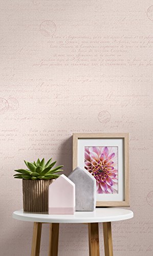 Livingwalls Vliestapete Hygge Tapete 10,05 m x 0,53 m rosa Made in Germany 363821 36382-1 von Livingwalls