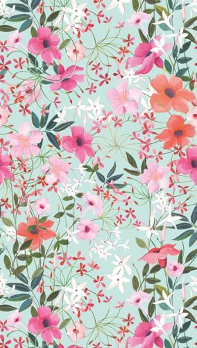 Livingwalls Vliestapete - Tapete Blumen in Türkis, Grün und Pink - Wandtapete für verschiedene Räume - Wandbild XXL 2,80 m x 1,59 m von A.S. Création