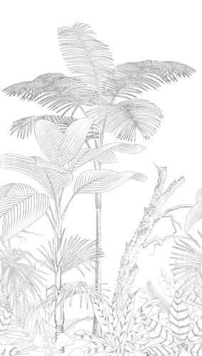 Livingwalls Vliestapete - Tapete Palmenblätter in Schwarz und Weiß - Wandtapete für verschiedene Räume - Wandbild XXL 2,80 m x 1,59 m von A.S. Création