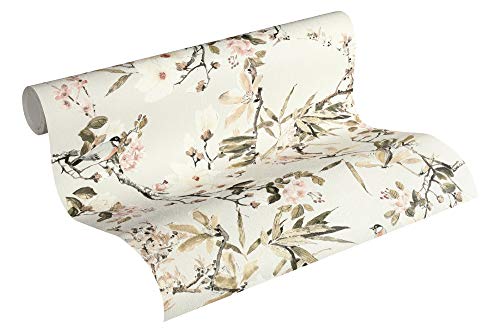 Michalsky Living Vliestapete Dream Again Tapete floral 10,05 m x 0,53 m creme beige grün Made in Germany 364982 36498-2 von Michalsky Living