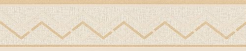 A.S. Création Moderne Bordüre Grafisch Creme Gold Glitzer Metallic Selbstklebend 384416 5,00 m x 0,13 m Made in Germany von A.S. Création