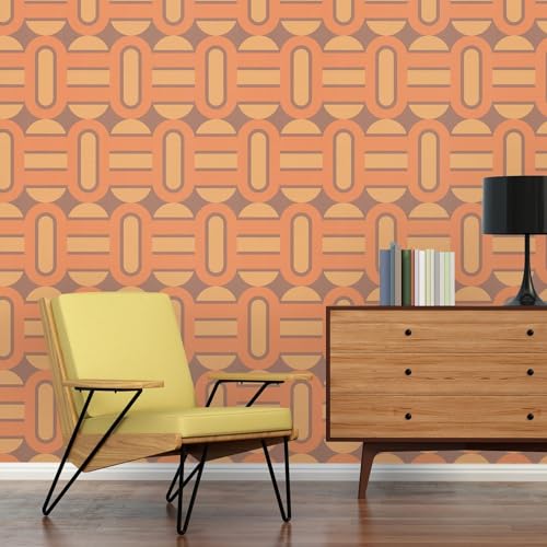 Retro Tapete 70er -Tapete Vintage Grafik Braun Gelb Orange - A.S. Création Vliestapete Retro Chic 395362-8,50m x 0,53m - Made in Germany von A.S. Création