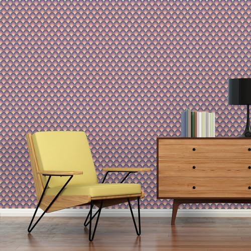 Retro Tapete 70er -Tapete Vintage Grafik Orange Schwarz Lila Creme - A.S. Création Vliestapete Retro Chic 395382-8,50m x 0,53m - Made in Germany von A.S. Création