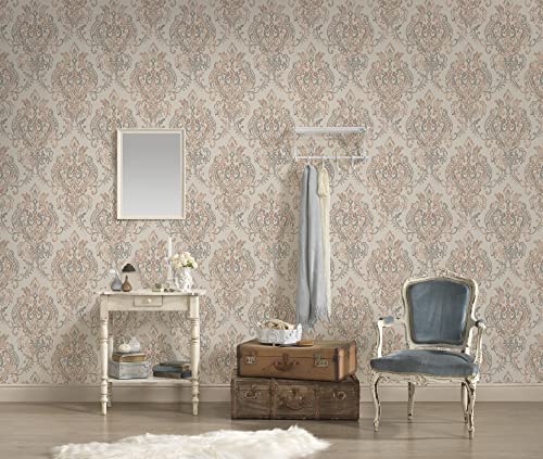 A.S. Création Selbstklebende Tapete Barock Creme The Wallcover 385611 Ornament Dekofolie 8,40x0,53m Made in Germany von A.S. Création