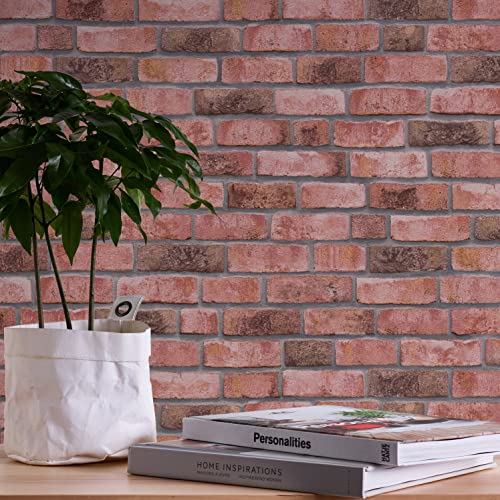 Steintapete Rot Grau - A.S. Création Bricks & Stones 388121 - Vliestapete Backstein Natursteintapete - 10,05 m x 0,53 m - Made in Germany von A.S. Création