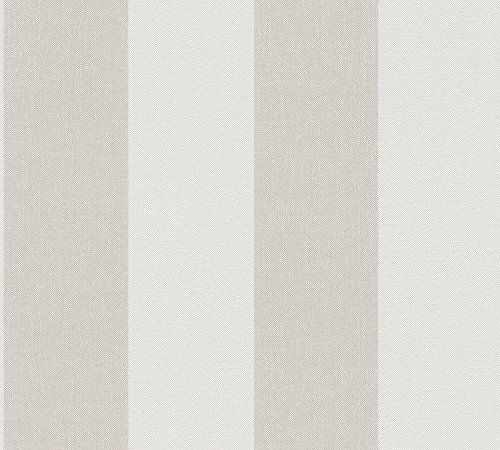 Tapete Blockstreifen selbstklebend - Streifentapete beige braun creme - Tapete Landhaus mit Streifen - 0,52m x 2,5m - Made in Germany von A.S. Création