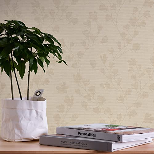 A.S. Création Tapete Floral Beige Grau Nara 387475 Tapete Blätterranke Vliestapete 10,05 m x 0,53 m Made in Germany von A.S. Création