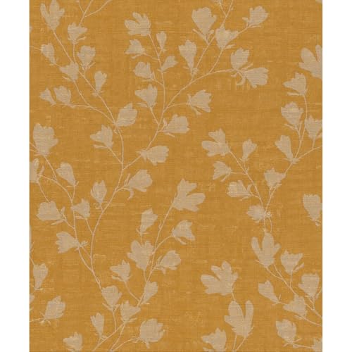 A.S. Création Tapete Floral Gelb Gold Beige Nara 387471 Tapete Blätterranke Vliestapete 10,05 m x 0,53 m Made in Germany von A.S. Création