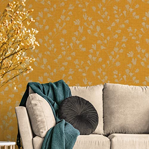 A.S. Création Tapete Floral Gelb Gold Beige Nara 387471 Tapete Blätterranke Vliestapete 10,05 m x 0,53 m Made in Germany von A.S. Création