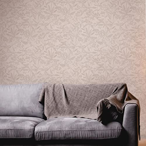 A.S. Création Tapete Floral Grau Beige Terra 389243 - Vliestapete Pflanzen - 10,05 m x 0,53 m Made in Germany von A.S. Création