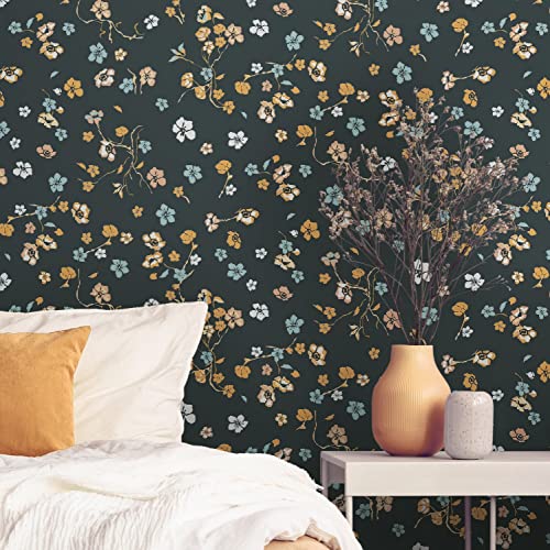 Tapete Floral Schwarz Gelb - Livingwalls House of Turnowsky 389071 - Tapete Floral Vliestapete - 10,05 m x 0,53 m Made in Germany von A.S. Création