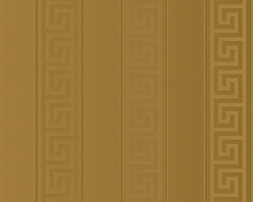 Tapete Greek - signalweiß - goldfarben - fein strukturiert - glatt, VERSACE Home Tapete Greek - signalweiß - goldfarben - fein strukturiert - glatt, VERSACE Home von A.S. Création